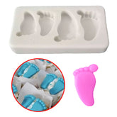 Molde Silicona Pies Bebé x 4